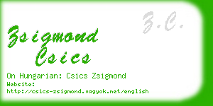 zsigmond csics business card